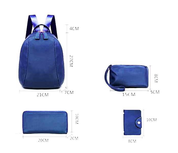 Oxford Femme Handbag & Backpack Set Of 5 PCs - Blue - Zoom Image 9