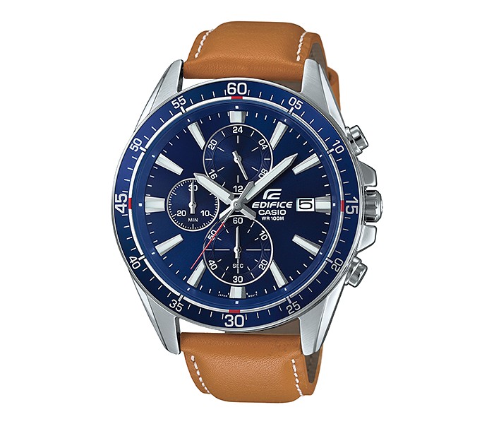 Casio Edifice EFR-546L-2AVUDF Mens Analog Watch Brown and Blue - Zoom Image