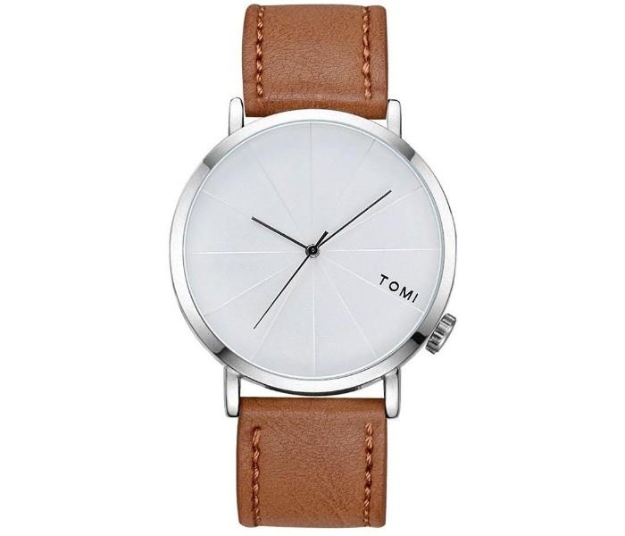 Tomi T082 Analog Watch Brown & White for Unisex - Zoom Image 3