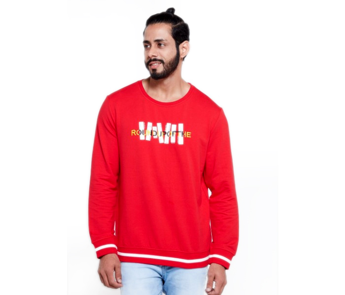 Petro OU10035 Solid Crew Neck Sweat Shirt 2XL- Red - Zoom Image 1