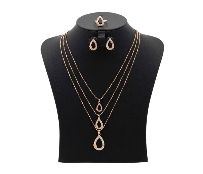 Kavani Ovan Shape Necklace Set 32933 White and Gold - Zoom Image 1