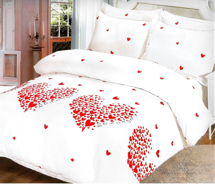 BHommes AMH-106 Luxury Double Size BedSheet Quilt Cover & Pillow Cover 6pcs - Zoom Image