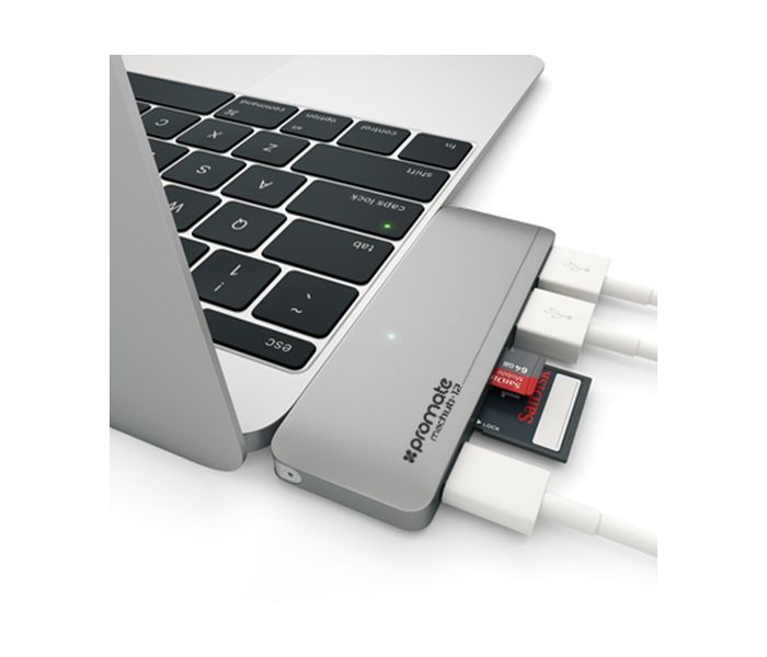 Promate Machub-12 USB TYPE-C HUB, Grey - Zoom Image 2