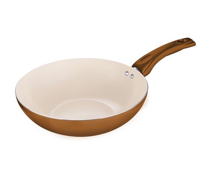 Lamart LT1073 28CM Non-Stick Ceramic Wok Pan - Brown - Zoom Image