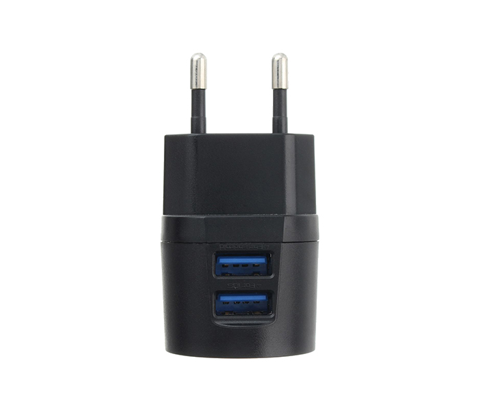 Vidvie PLE-201 2.1A 2 Pin Adapter with Micro Cable for Apple iPhone - 1 Meter, Black - Zoom Image 1