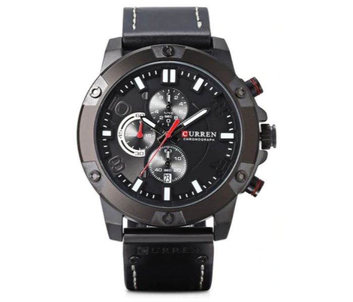 Curren 8285 Six Pin Sports Quartz Watch For Men Black - Zoom Image 2