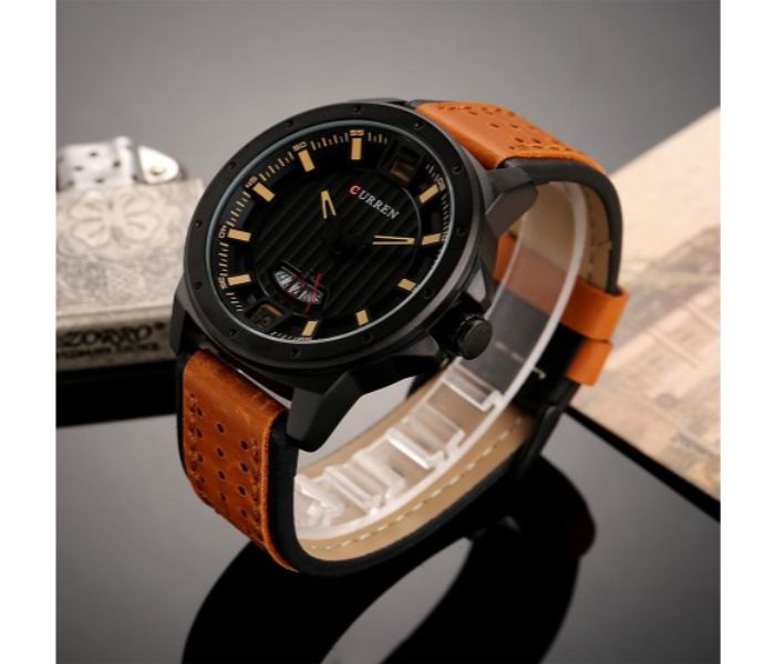 Curren 8293 Analog Quartz Watch For Men Brown - Zoom Image 2