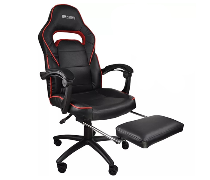 Dragon War GC-006 Ergonomic Extension foot Rest Gaming Chair - Black & Red - Zoom Image 5