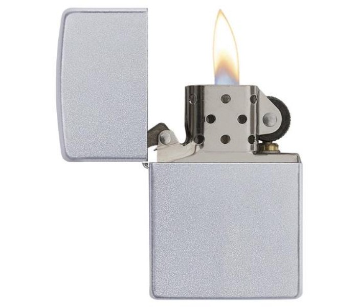 Zippo 205 Satin Chrome Lighter Silver - Zoom Image 1