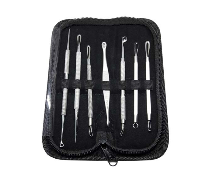 Tips & Toes TT-276 Stainless Steel Blackhead & Whitehead Popping Pimple Remover Acne Extractor Tools Grooming Kit - 7 Pieces - Zoom Image 1