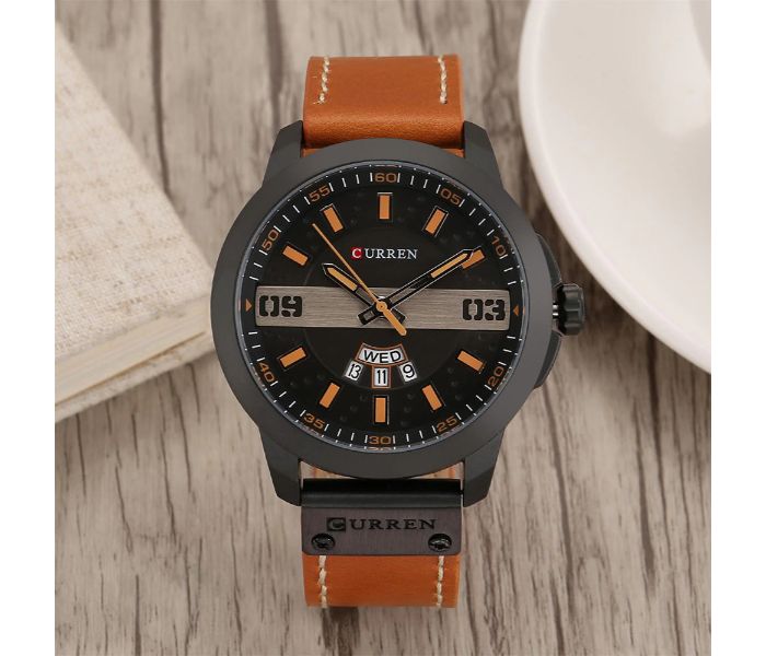 Curren 8286 Business Quartz Watch For Men Brown and Grey - Zoom Image 3