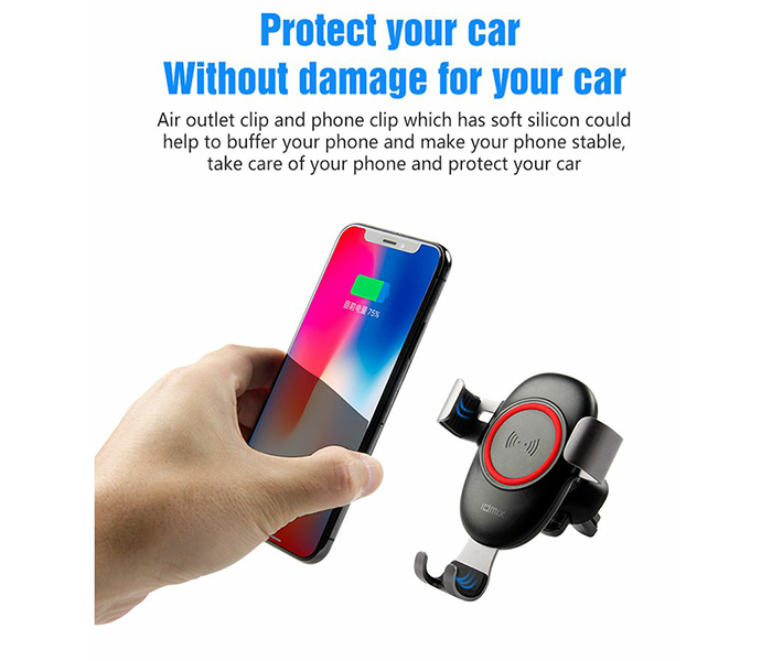 Idmix M06 Wireless Car Charger - 1.2 Meter, Black - Zoom Image 5