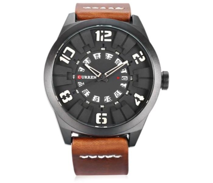 Curren 8258 Casual Quartz Watch For Men Coffee And Black - Zoom Image 2