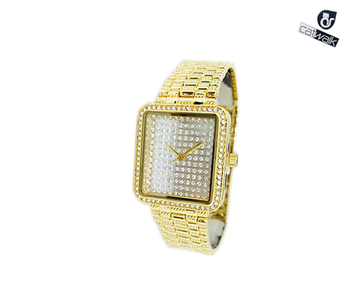 Catwalk CW-436 Genuine Quality Fashionable Cz Watch for Women - Gold - Zoom Image