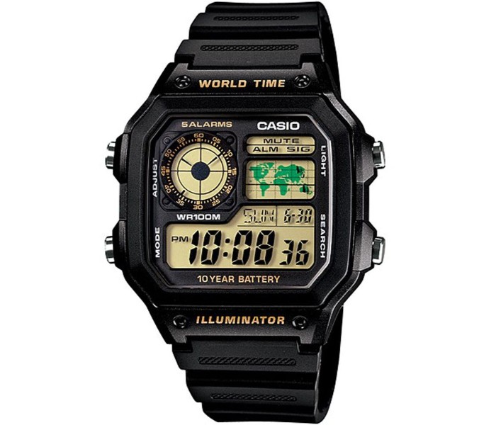 Casio AE-1200WH-1BVDF Mens Casual Digital Watch Black - Zoom Image 3