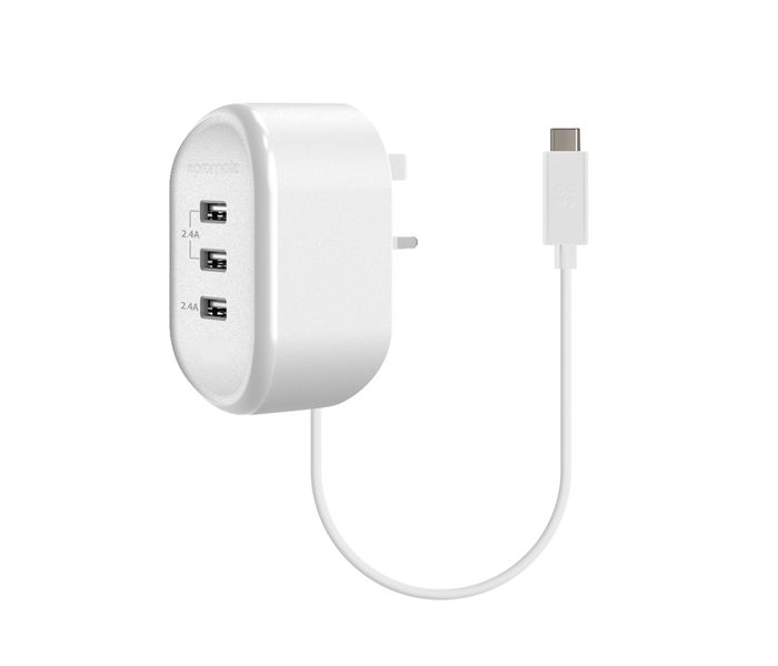 Promate Tonardo-3C.UK Heavy Duty Home Charger with USB Type C Connector, White - Zoom Image 7