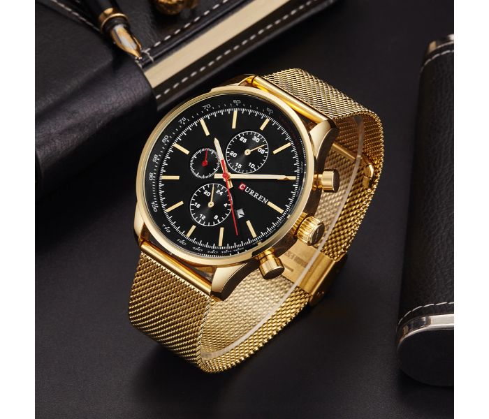 Curren 8277 Luxury Watch For Men Black and Gold - Zoom Image 2