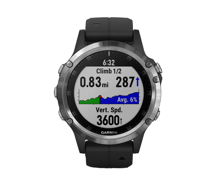 Garmin 010-01988-11 Fenix 5 Plus Smartwatch - Silver with Black Band - Zoom Image 5