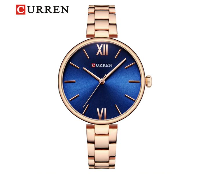 Curren 9017 Quartz Watch For Women Gold and Blue - Zoom Image 2