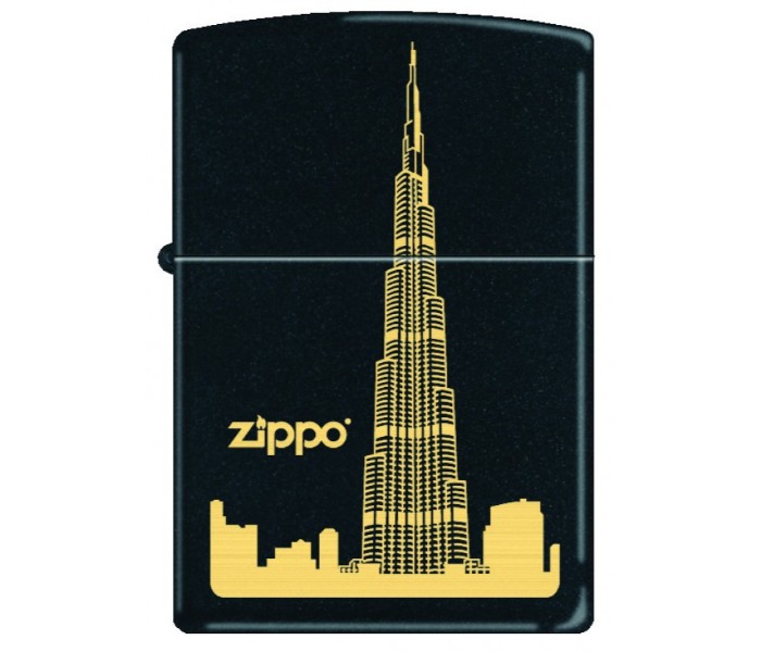 Zippo 218-MP325349 LTR 008628 BurjKhalifa-B Regular Lighter Black - Zoom Image