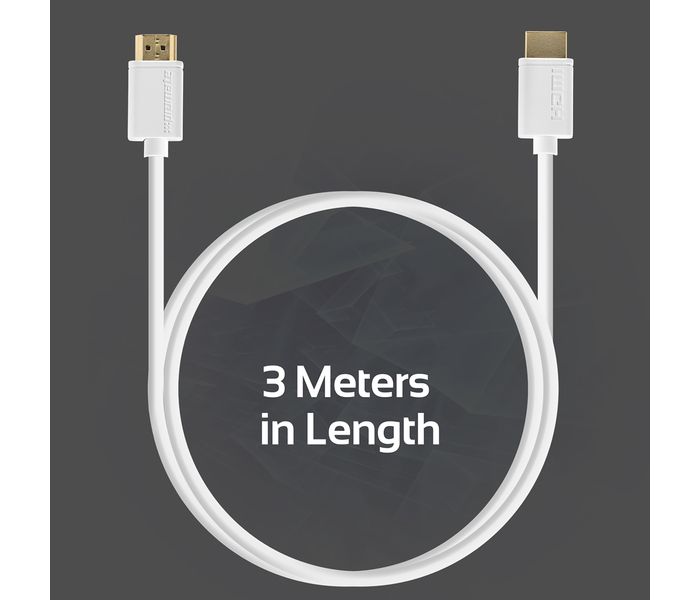 Promate LinkMate-H1L Premium 24K Gold Plated HDMI Cable - White - Zoom Image 2