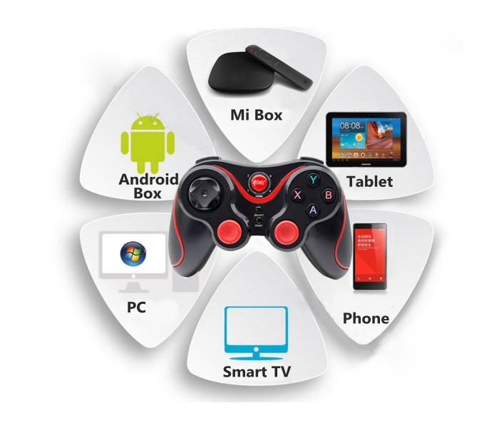 Wireless Bluetooth 3.0 Game Pad Controller with Holder and Reciever for Smart TV, Mobile Phones and Tablets C8 Multicolor - Zoom Image 2