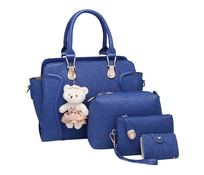 Ellen Alligator EL03 Ladies Tote Handbags 4Pcs - Blue - Zoom Image