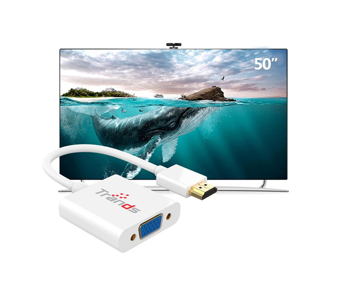 Trands TR-CA5256 HDMI to VGA M/F Adapter - White - Zoom Image 1