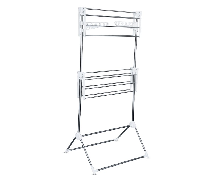 Leostar CD-1212 Multi Double Layer Clothes Rack Stand White - Zoom Image 5