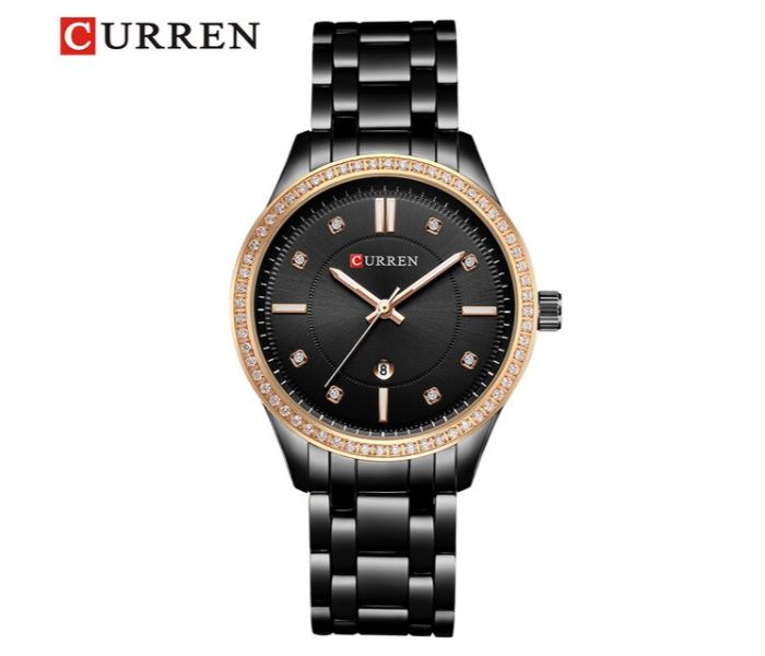 Curren 9010 Fashion Quartz Watch For Women Black - Zoom Image