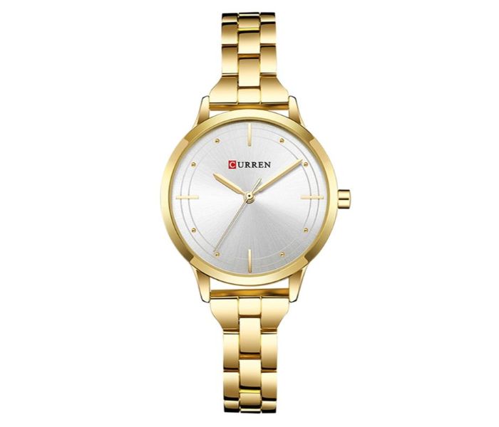 Curren 9019 Stainless Steel Analog Quartz Watch For Women Gold and Silver - Zoom Image