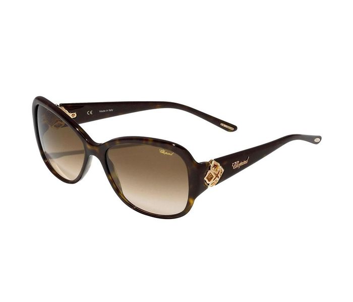 Chopard SCH131S 0722 Oval Havana Frame & Brown Mirrored Sunglasses for Women - Zoom Image