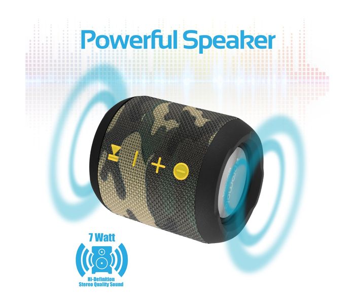 Promate Bomba Portable Wireless Speaker with Handsfree for Outdoor & Indoor - Camouflage - Zoom Image 2