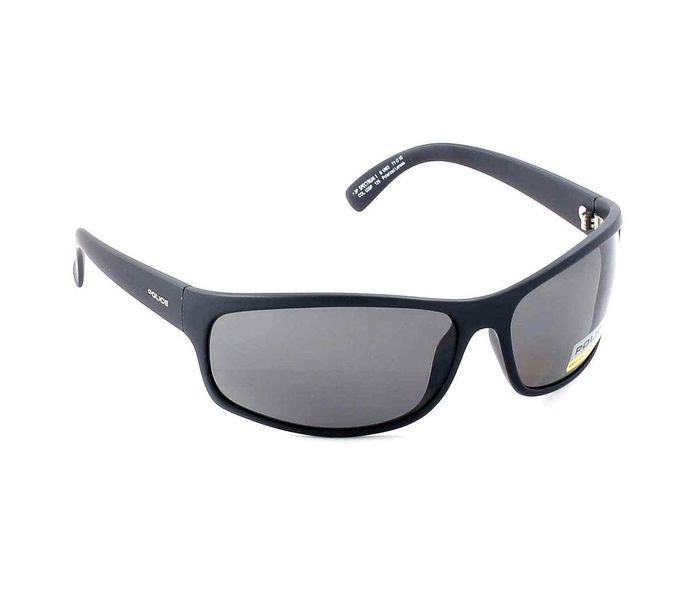 Police S1863 U28P Rectangle Semi-Matt Black Frame & Smoke Polarized Mirrored Sunglasses for Men - Zoom Image 2