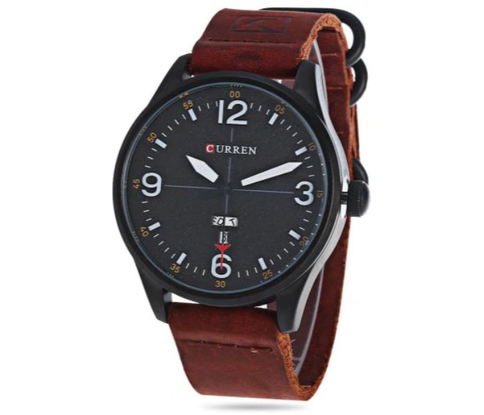 Curren 8265 Quartz Watch For Men Black And Brown - Zoom Image