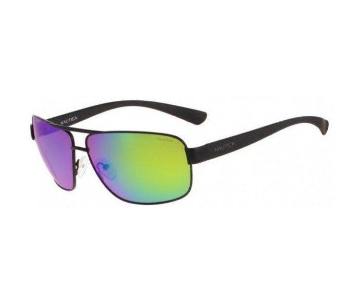 Nautica N4601SP 005 Square Matte Black Frame & Mirror Mirrored Sunglasses for Unisex - Zoom Image