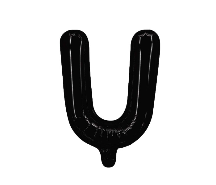 Party Time U-BK-803379 Letter U 16 Inch Foil Balloon Black - Zoom Image