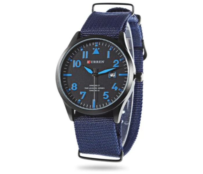 Curren 8268 Canvas Quartz Watch For Men Blue and Black - Zoom Image 3