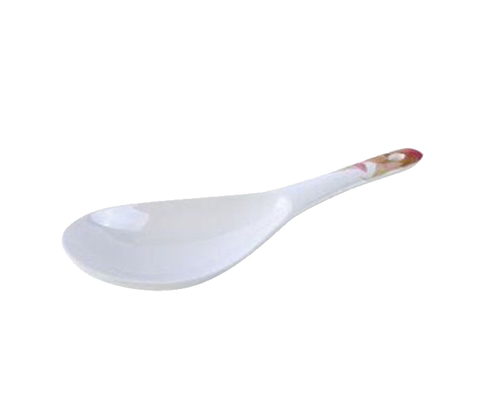 Royalford RF5108 Melamine Ware Flower Carnival Soup Spoon - White - Zoom Image