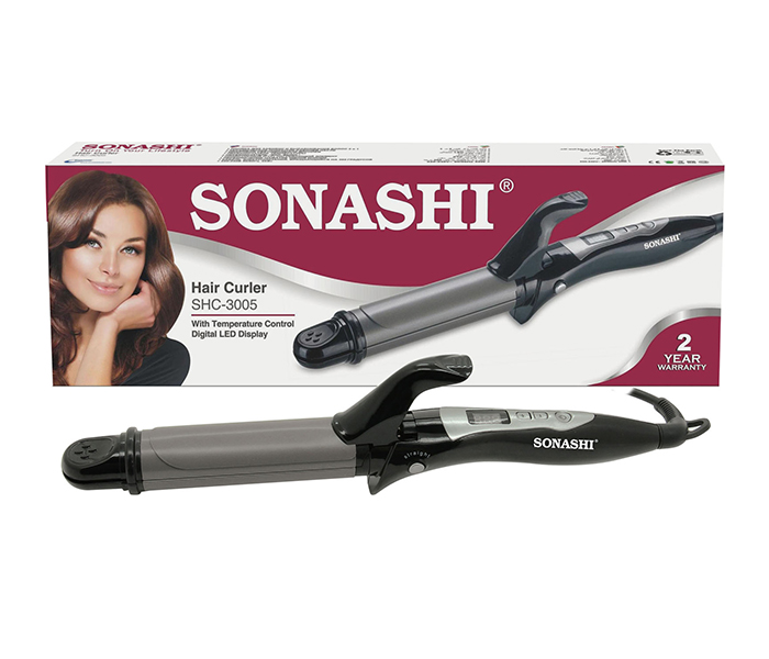 Sonashi SHC-3005 2 In 1 Hair Curler & Straightener, Black - Zoom Image 3