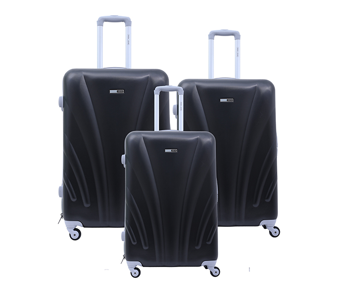 Para John PJTR3011B ABS Trolley Bag Set of 3 Pieces - Black - Zoom Image