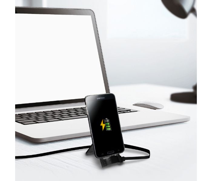 Promate Pose-M Micro-USB Sync and Charge Stand with Flat Cable - Black - Zoom Image 1