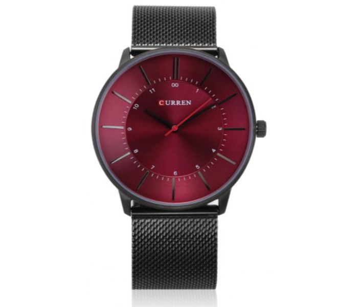 Curren 8303 Analog Quartz Watch For Men Black and Red Wine - Zoom Image 3