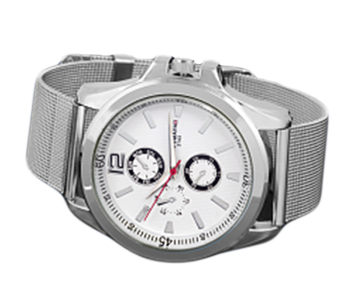 Swissmark SMW120 Analog Trendy Sports Mesh Band Watch for Men, Silver - Zoom Image 1