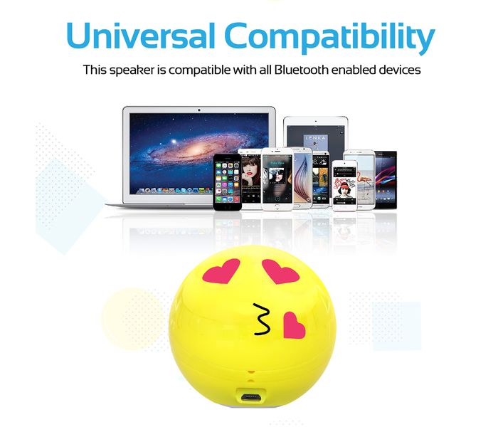 Promate Romanji Mini Wireless Emoji Speaker with Handsfree - Yellow - Zoom Image 4