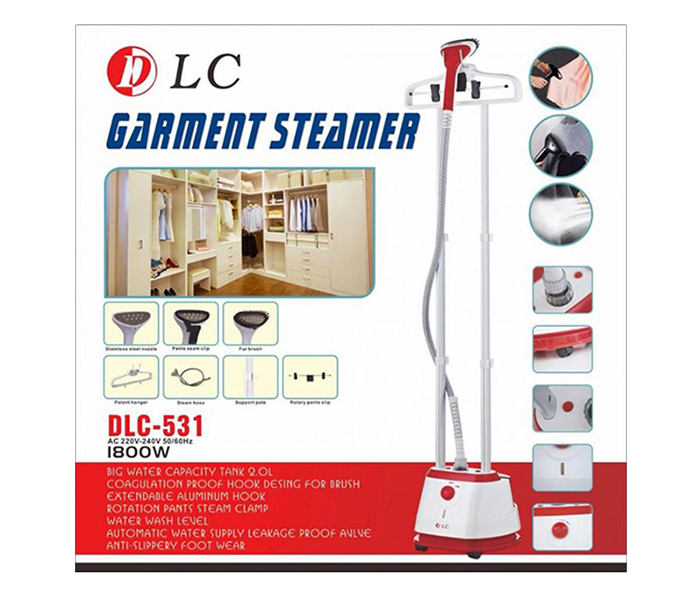 DLC 531 1800W Garment Steamer - White & Red - Zoom Image 1