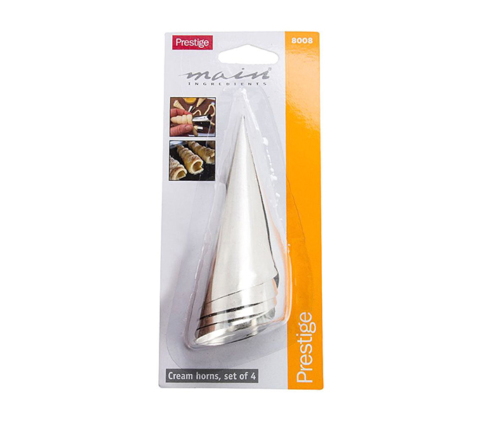 Prestige PR8008 4 Pieces Cream Horns Set, Silver - Zoom Image 2