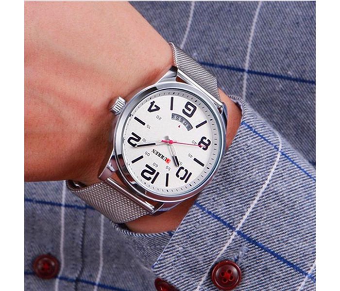 Curren 8236 Fashion Quartz Watch For Men White - Zoom Image 2