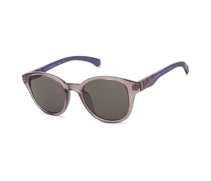 Calvin Klein CKJ739S 500 Round Purple Transparent Frame & Grey Mirrored Sunglasses for Unisex - Zoom Image 4