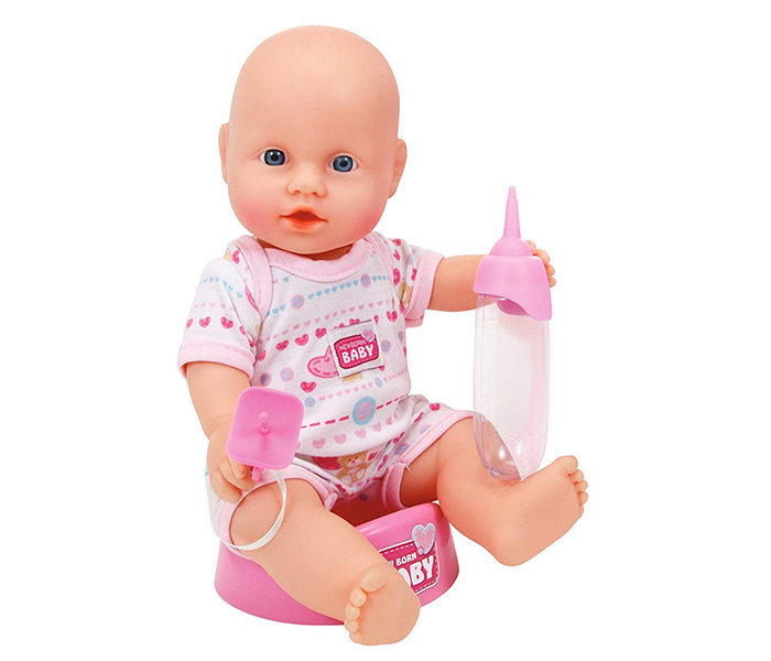 Simba 5036467 30 CM New Born Baby Doll with Bathroom Set - Pink - Zoom Image 4